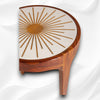 Starburst Marble Brass Inlay Round Side Table White 2