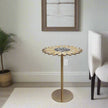 Sunflower Brass Side Table with Golden Black MOP