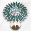 Sunflower Brass Side Table with Green Aventurine 1