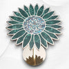 Sunflower Brass Side Table with Green Aventurine 1