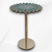 Sunflower Brass Side Table with Green Aventurine 3