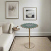 Sunflower Brass Side Table with Green Aventurine