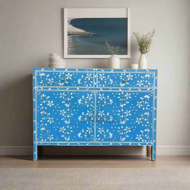 Sylvie MOP Inlay Sideboard Blue