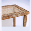 Table d'appoint en bois de teck avec marqueterie d'os naturel
