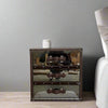 Texas Mirrored Bedside 3 Drawer Brown 1