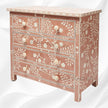 Vine Bone Inlay 5 Drawer Dresser Terracotta 2