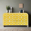 Waterfall Moroccan Bone Inlay 6 Drawer Sideboard Yellow