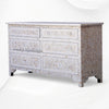Willa Mother of Pearl Inlay 6 Drawer Dresser White 2