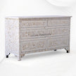 Willa Mother of Pearl Inlay 6 Drawer Dresser White 4
