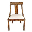 Custom Bone Inlaid Teakwood Chairs 2 Pieces