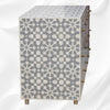 Bone Inlay Moroccan 9 Drawer Chest Grey 4