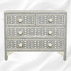 Tribal Bone Inlay Chest of 4 Drawers Grey 1