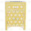 Flower Bone Inlaid 1 Drawer 2 Door Bedside Table Yellow 1