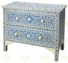 Bone Inlay Floral Chest Of Two Drawer Blue 1