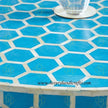 Bone Inlaid Round Coffee Table Honeycomb Turquoise 4