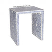 Bone Inlay Floral Design Side Table Blue 