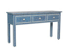 Blue Bone Inlay Fishscale Console 3 Drawer 2