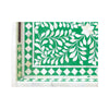 Green Bone Inlaid Rectangular Tray Floral Design 3