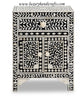 Bone Inlay Floral One Drawer Two Door Bedside Table Black 2