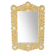 Bone Inlay Floral Scalloped Mirror Yellow 1