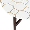 Honeycomb Brass Inlay White Marble Coffee Table 3