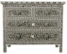 Mother Of Pearl Inlay Floral Chest Of Four Drawers Black 1