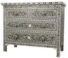 Mother Of Pearl Inlay Floral Chest Of Four Drawers Black 2