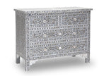 Mother Of Pearl Inlay Floral Chest Of Four Drawers Grey 2
