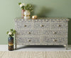 Bone Inlay Floral Chest Of 7 Drawers Grey 1