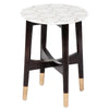 Honeycomb Brass Inlay White Marble Side Table 3
