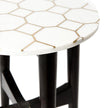 Honeycomb Brass Inlay White Marble Side Table 2