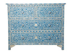 Mother Of Pearl Inlay Floral Chest Of Four Drawers Turquoise 1