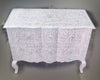 Mother Of Pearl Inlay Chest 2 Curved Drawer Floral Design Light Pink 2