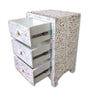 Mother Of Pearl Inlay 3 Drawer Bedside White 4