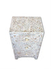 Mother Of Pearl Inlay 3 Drawer Bedside White 2