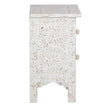Mother Of Pearl Inlay Floral 2 Drawer Bedside White 3