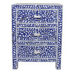 Mother Of Pearl Inlay Floral 3 Drawer Bedside Blue 1