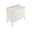 White Mother Of Pearl 4 Drawer Chest Curved Legs 2