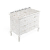 White Mother Of Pearl 4 Drawer Chest Curved Legs 2