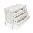 White Mother Of Pearl 4 Drawer Chest Curved Legs 3