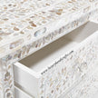 White Mother Of Pearl 4 Drawer Chest Curved Legs 4
