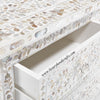 White Mother Of Pearl 4 Drawer Chest Curved Legs 4