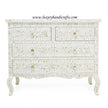 White Mother Of Pearl 4 Drawer Chest Curved Legs 1