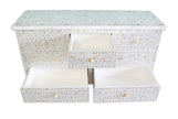 White Mother Of Pearl Inlay Chest Of 7 Drawers Large 4