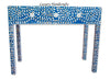 Blue Mother Of Pearl Inlay Floral 3 Drawer Console Table 5