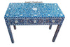 Blue Mother Of Pearl Inlay Floral 3 Drawer Console Table 3
