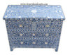 Mother Of Pearl Inlay Floral Chest Of Four Drawers Blue 2