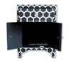 Black Mother Of Pearl Inlay Nightstand Honeycomb Bedside 3
