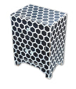 Black Mother Of Pearl Inlay Nightstand Honeycomb Bedside 2