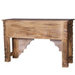 Reclaimed Wood Traditional Hand Carved Console Table 4